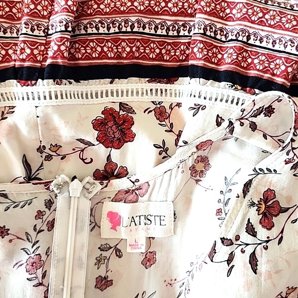 L'Atiste by Amy Cut Out boho mini dress size Large - Picture 7 of 7